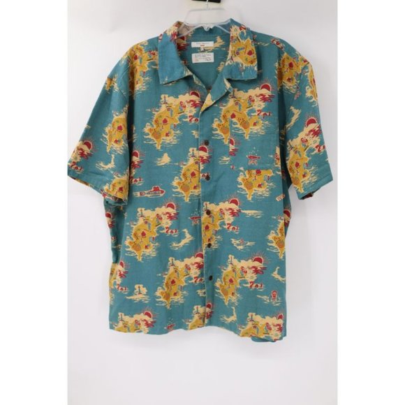 Nudie Jeans Other - Nudie Jeans co Shirt Mens XL Aron Islands Short Sleeve Camp Button Up Cotton